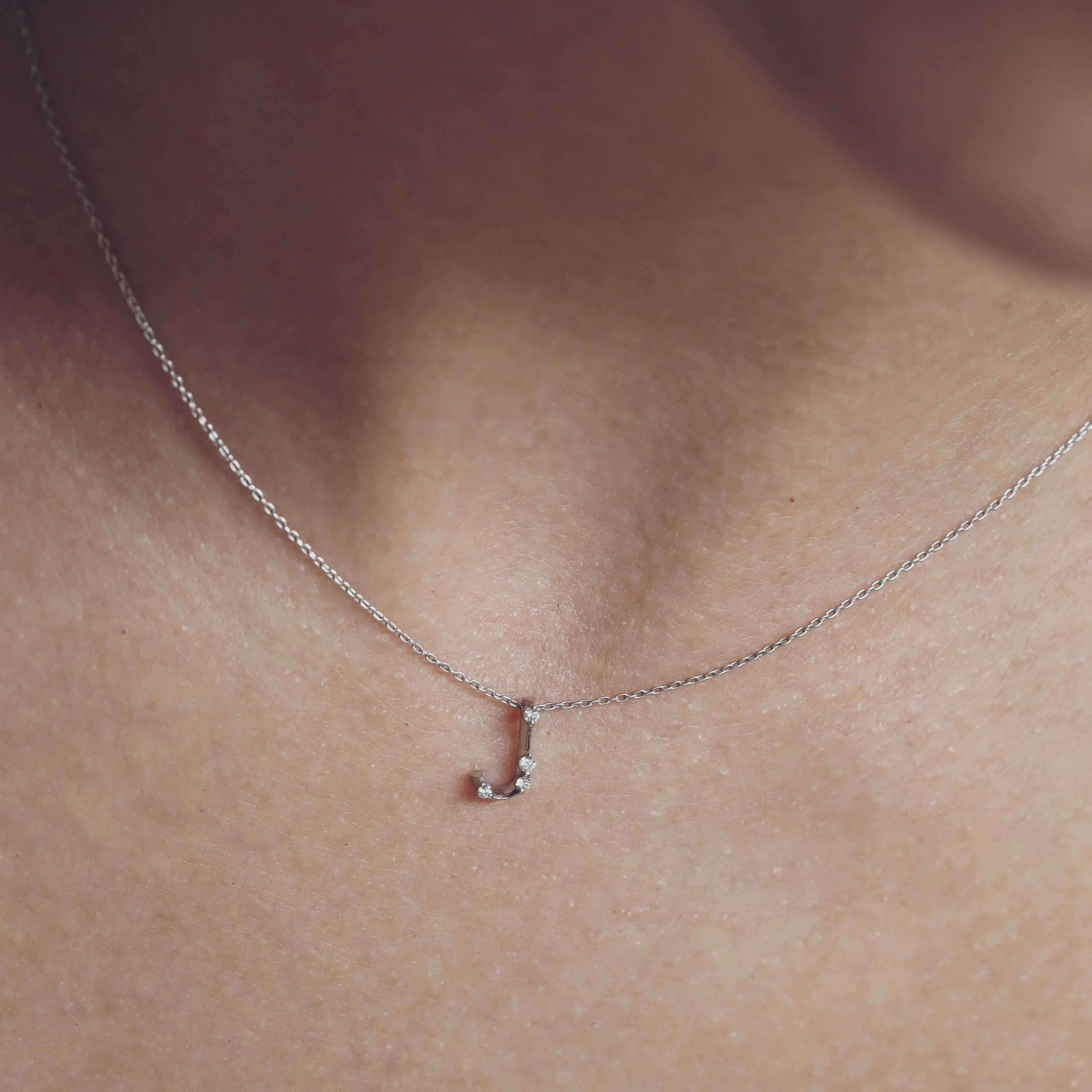 Amelie Initial Necklace - Diamond Letter Pendant Personalised Fine Jewellery